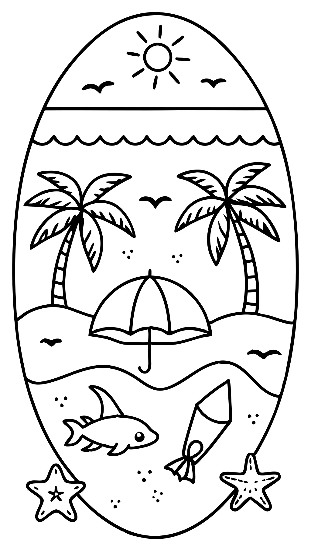 coloring pages of the beach